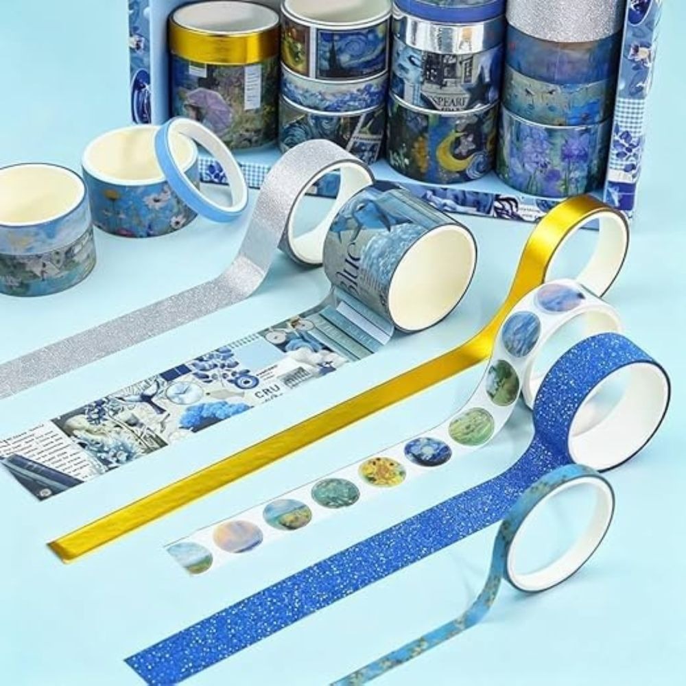 Art Painting Series Retro Medieval Series Vintage Washi Tape Set – Decorative Masking Tape Collection with Assorted Retro Patterns, Multiple Widths & Colours for Scrapbooking, Journaling, Gift Wrapping, Card Making & DIY Crafts From CHARUKAJ_img_1