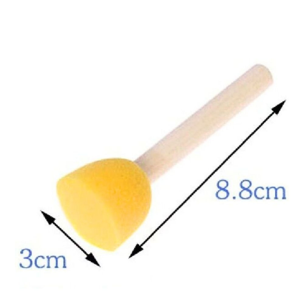 S3 – 3 × 9 cm Yellow Mushroom Head Sponge Seal Set – Round Foam Sponge Painting Brushes with Wooden Handles for Kids DIY Painting, Stippling, Doodling, Clay, Arts & Crafts From CHARUKAJ
