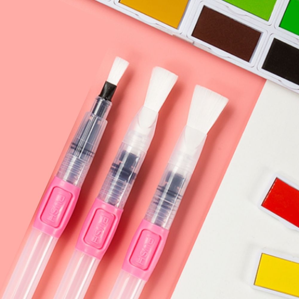 Premium Watercolor Flat Paint Brush 190mm Long Handle – White Hair Artist Synthetic Durable Brushes for DIY Art and Crafts, Lightweight Premium Pen From ArtEase Studio By CHARUKAJ (Small, Medium & Large) (Copy)