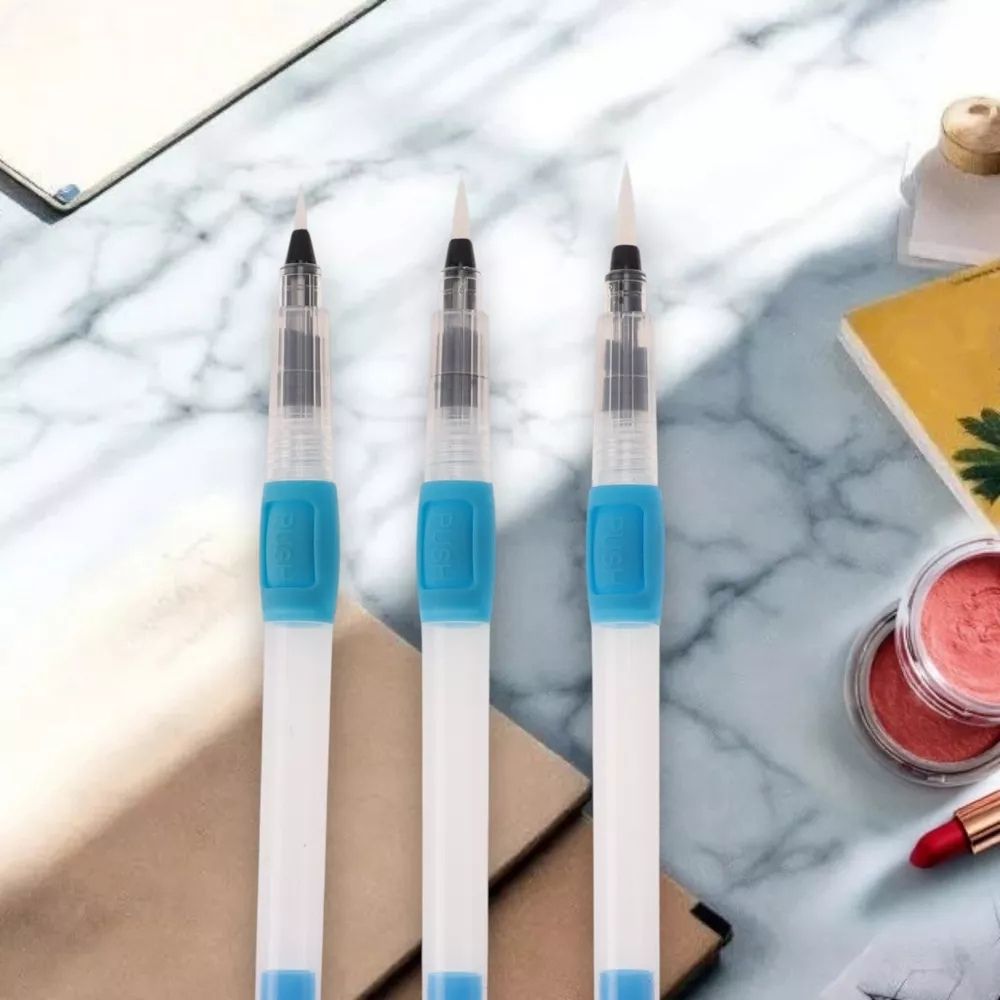 Premium Watercolor Pointed Paint Brush 190mm Long Handle – White Hair Artist Synthetic Durable Brushes for DIY Art and Crafts, Lightweight Premium Pen From ArtEase Studio By CHARUKAJ (Small, Medium & Large)