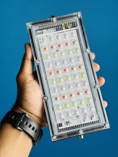 RGB LED Flood Light- Remote Controlled IP66 Waterproof Landscape & Outdoor Lighting (50W, AC220V) – Black Color_img_1