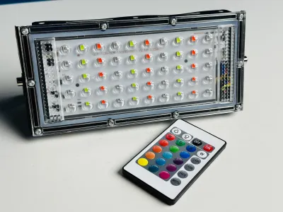 RGB LED Flood Light- Remote Controlled IP66 Waterproof Landscape & Outdoor Lighting (50W, AC220V) – Black Color_img_7