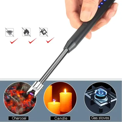 Type-C Rechargeable Windproof Arc Lighter with Flexible Neck – Random Color_img_2