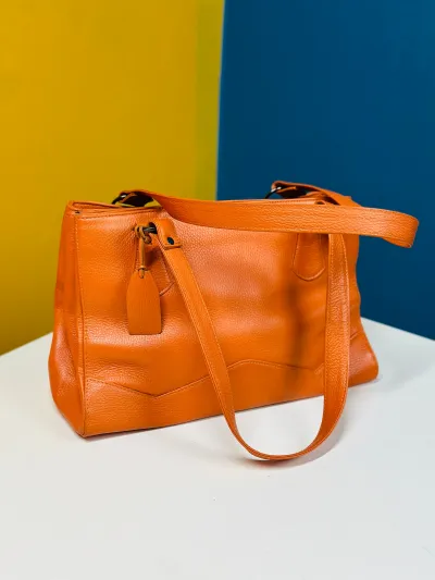 Original Leather Handbag for Women – Orange color_img_2