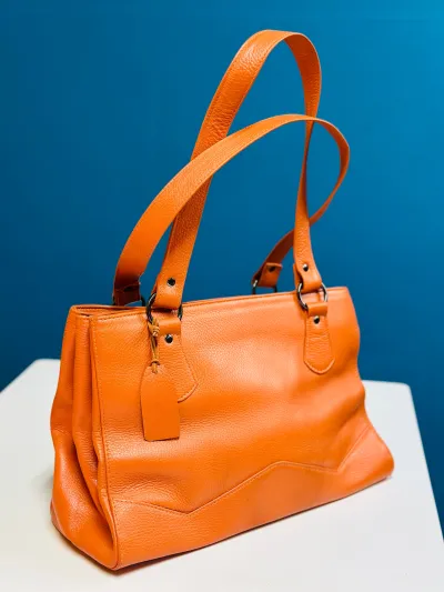 Original Leather Handbag for Women – Orange color_img_5