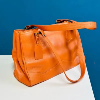 Original Leather Handbag for Women – Orange color_img_0