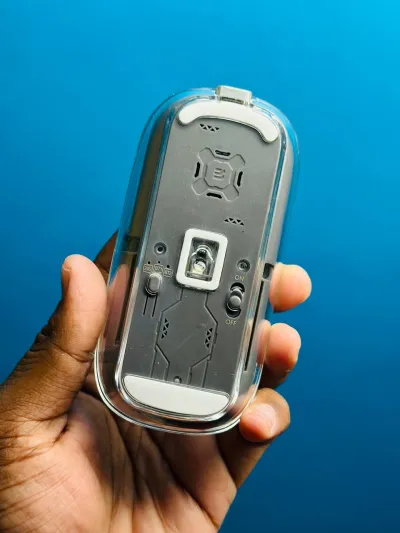 GearUP WM30 Transparent Crystal 2.4G + Bluetooth Magnetic Wireless Mouse- Gray Color_img_2