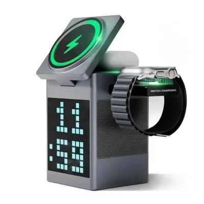Valdus Pixel Dock 5-in-1 Wireless Charger with Speaker and Clock_img_0