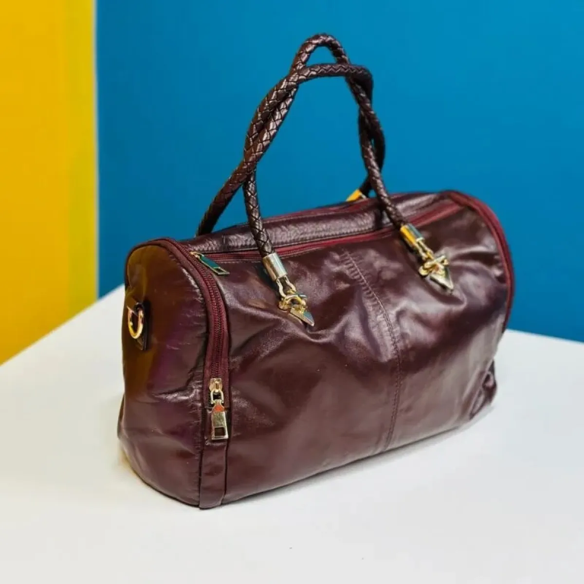 Original Leather Handbag for Women – maroon color