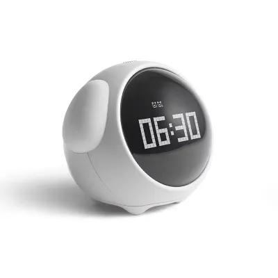 Cute Expression Multi Function LED Pixel Alarm Clock – WHITE_img_0