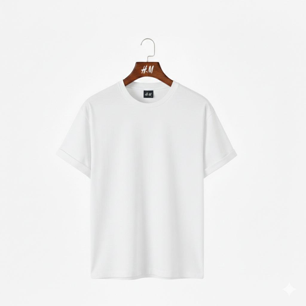 Men Solid White T-Shirt