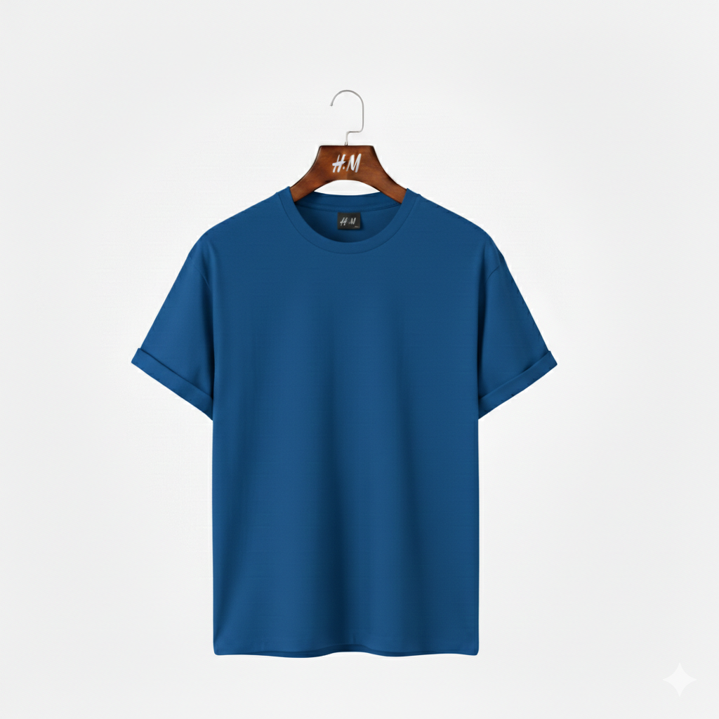 Men Solid Royal Blue T-Shirt