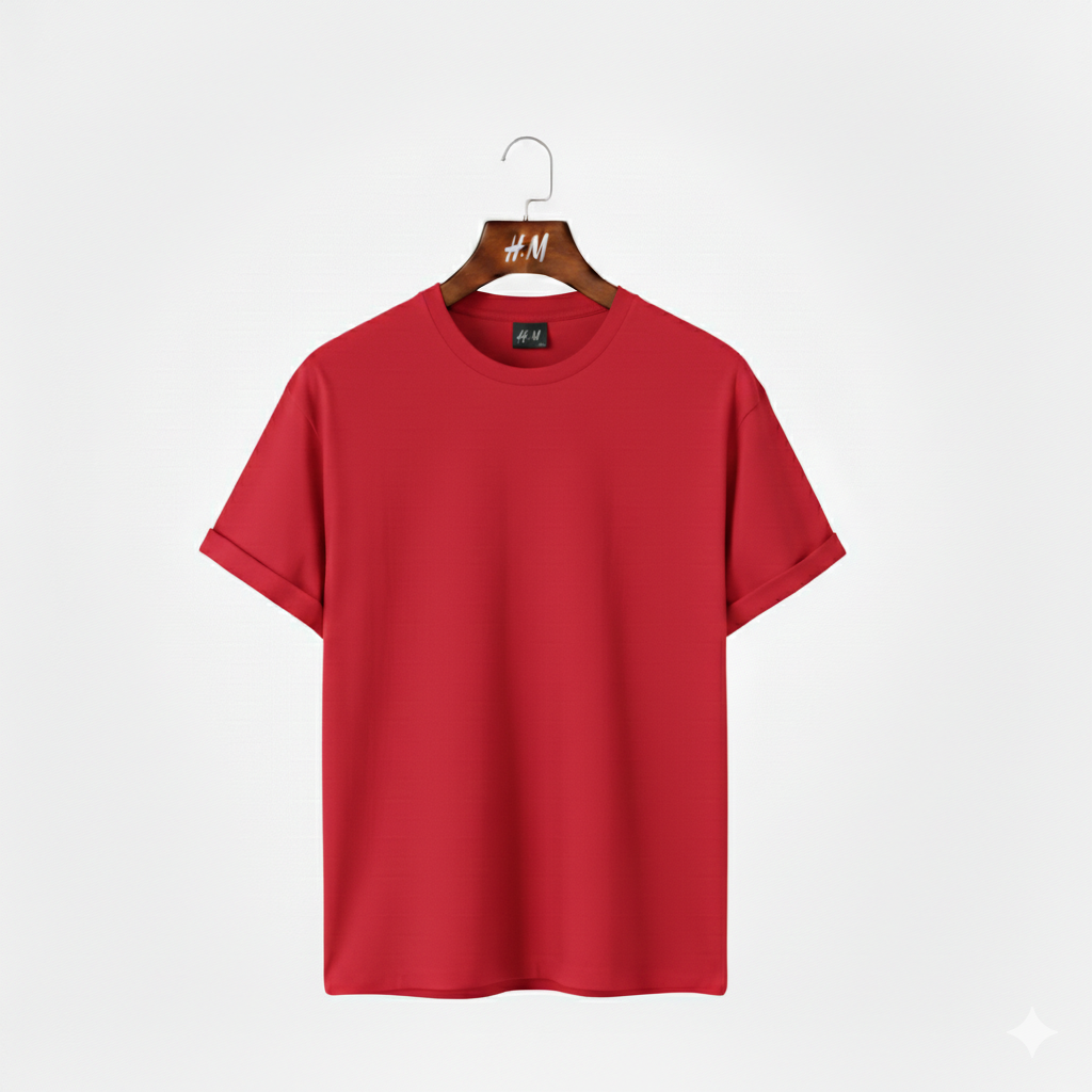 Men Solid Red T-Shirt
