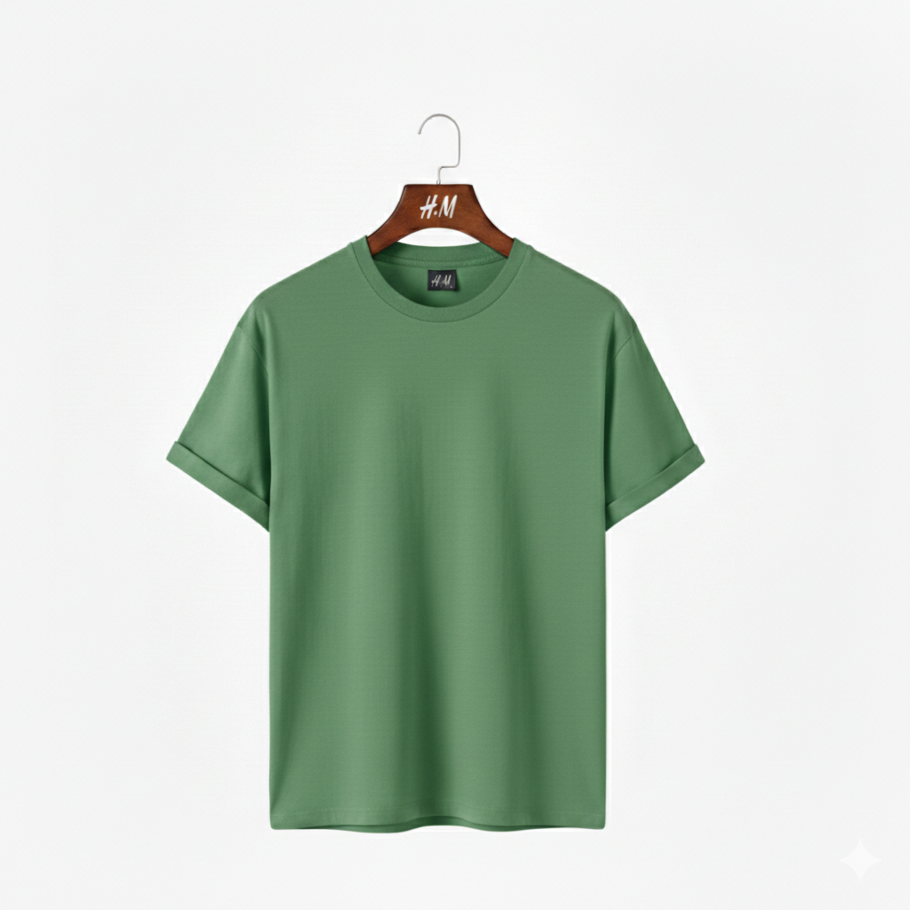 Men Solid Green T-Shirt