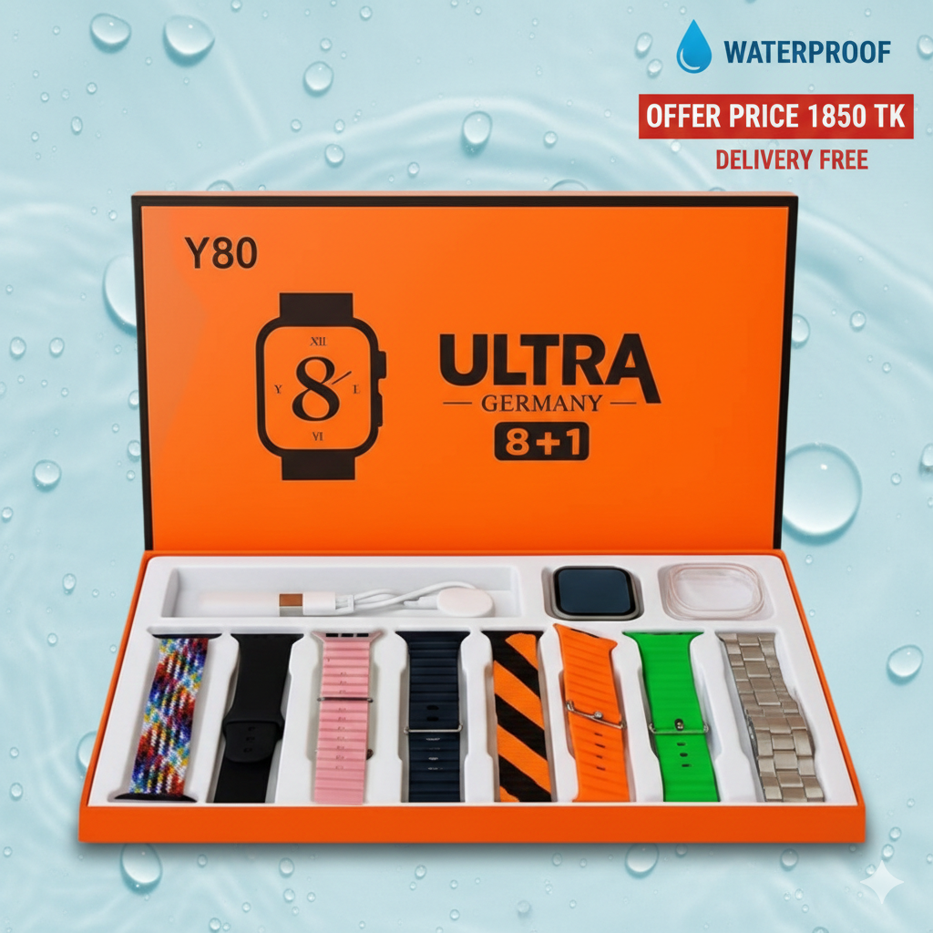Y80 Ultra Smartwatch with 8 Strap