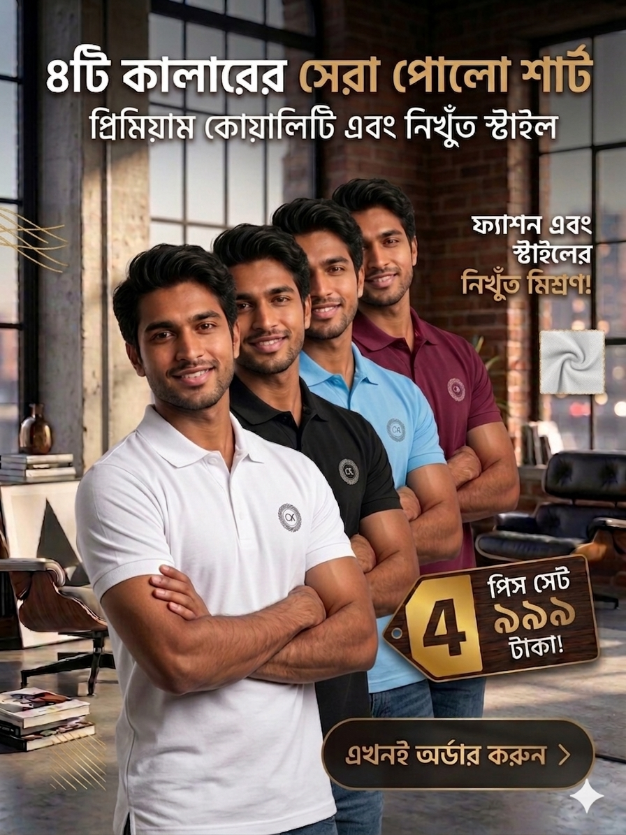 👕 প্রিমিয়াম কটন পলো শার্ট – স্টাইল আর আরামের পারফেক্ট কম্বিনেশন! ✨