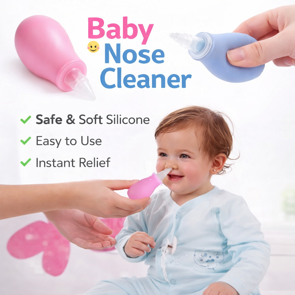 Manual Baby Nasal Aspirator | Soft Silicone Nose Cleaner |
