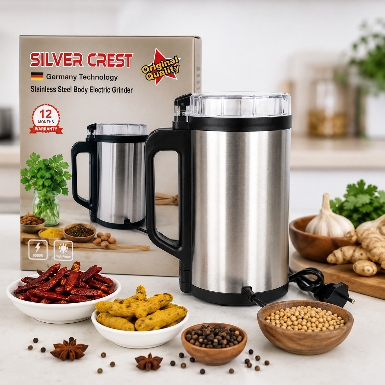 Silver Crest Multifunctional Grinder – মসলা গুঁড়া করার সেরা মেশিন | 6000W Power
