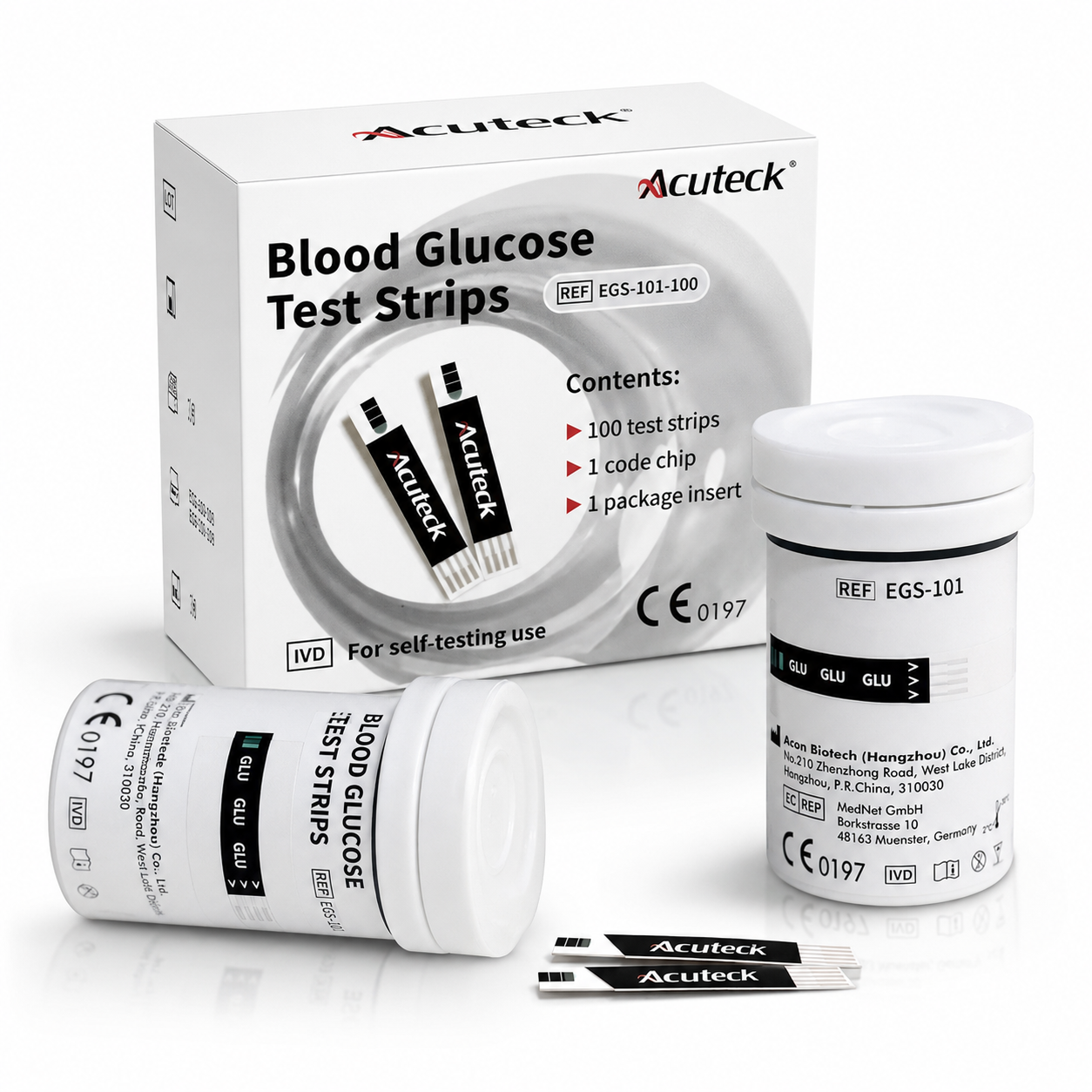 ১০০ পিস Acuteck Blood Glucose Test Strips|| Glucometer