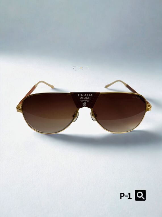 Prada Aviator Shape Brown Sunglass
