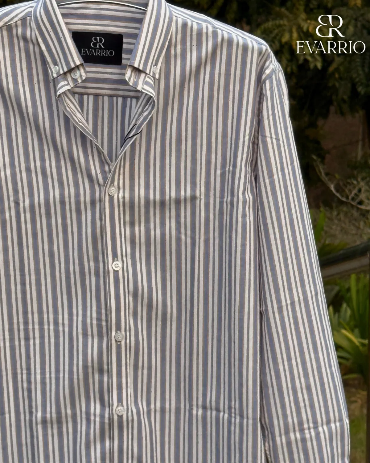 Evarrio Classic Vertical Stripe Button-Down Shirt - Image 2