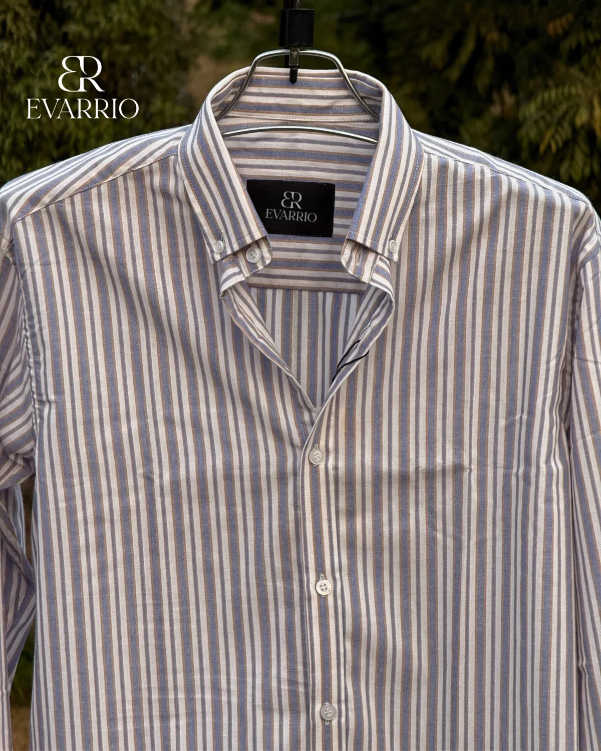 Evarrio Classic Vertical Stripe Button-Down Shirt - Image 1