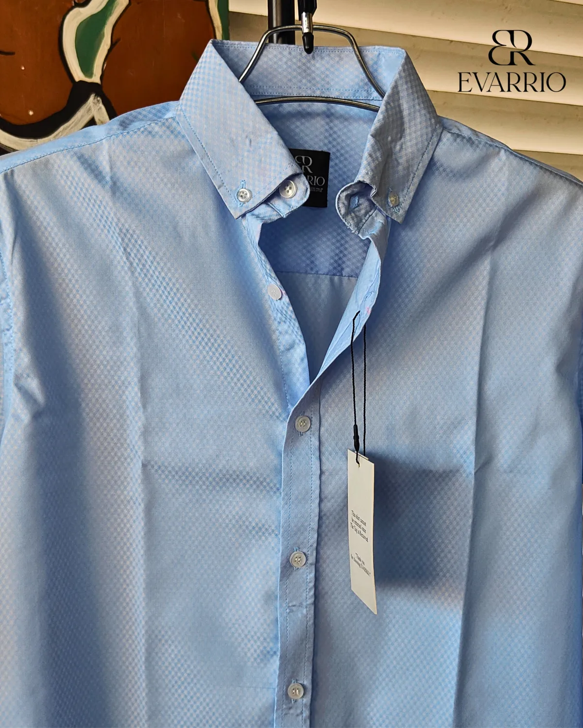 Evarrio Premium Fancy Cotton Textured Shirt – Sky Blue