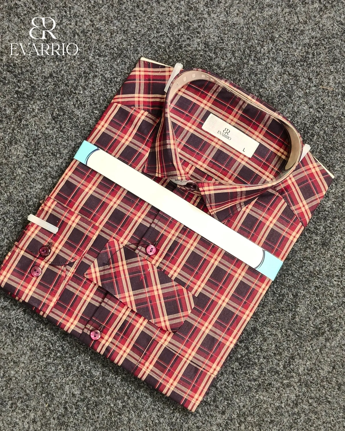 Evarrio Signature Premium Check Formal Cotton Shirt - Image 3