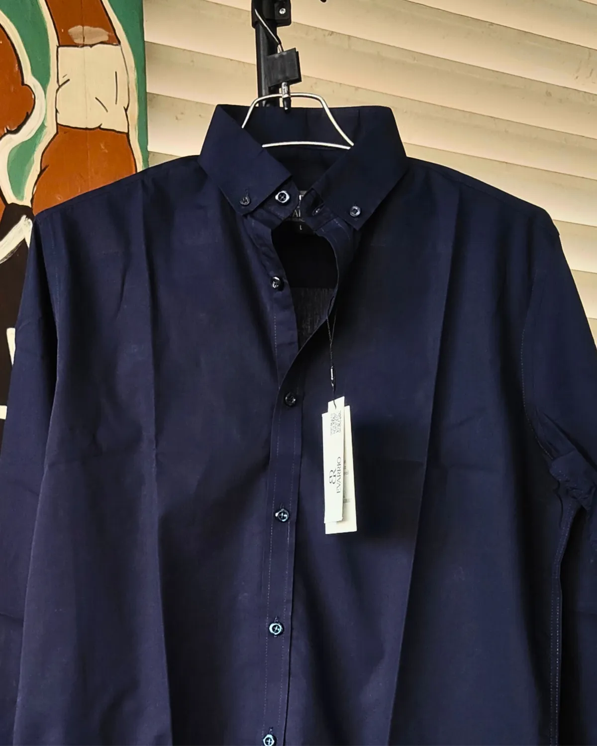 Evarrio Premium Navy Blue Fancy Cotton Shirt
