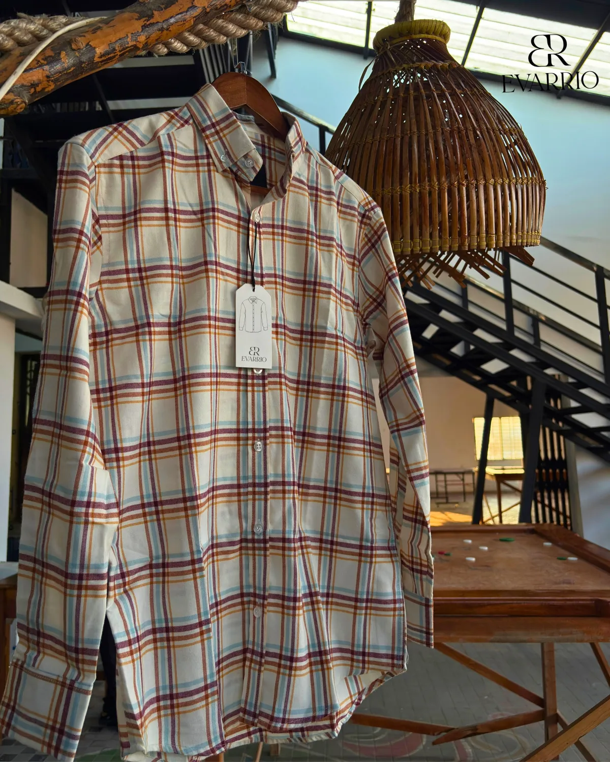Evarrio Premium Multi-Tone Heritage Plaid Cotton Shirt - Image 2