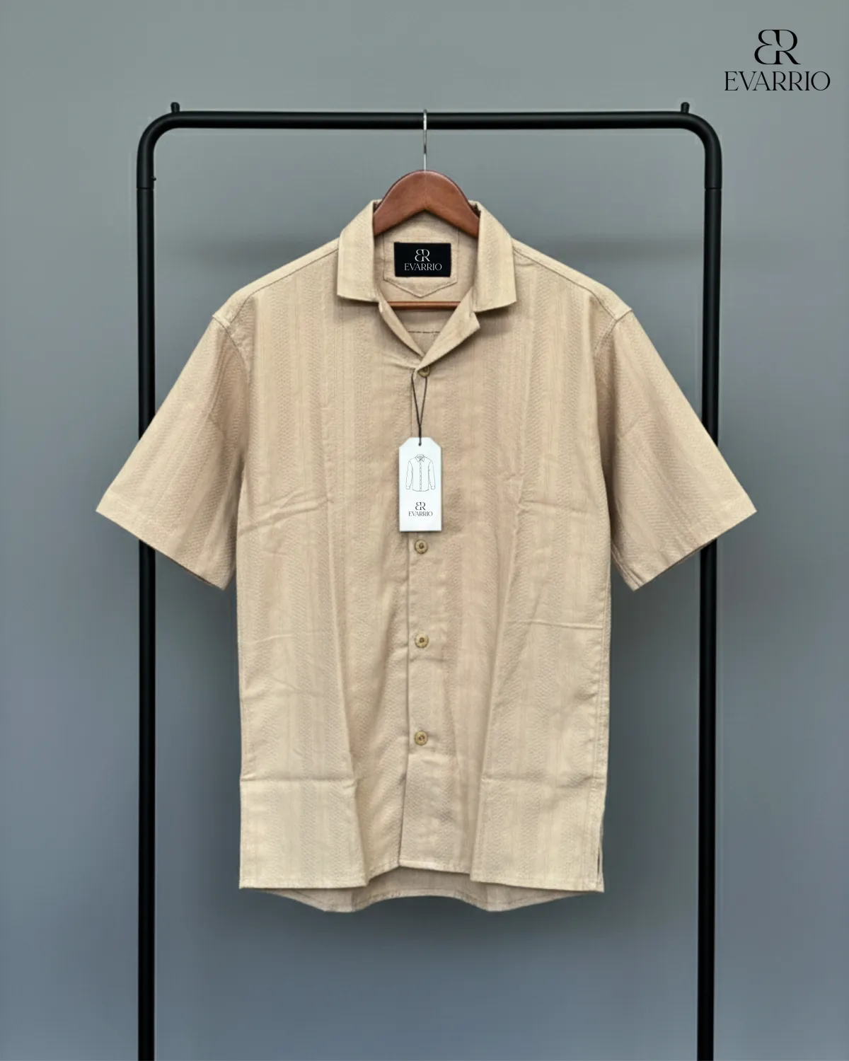 Evarrio "Urban Oasis" Cuban Collar Drop Shoulder Shirt - Image 2