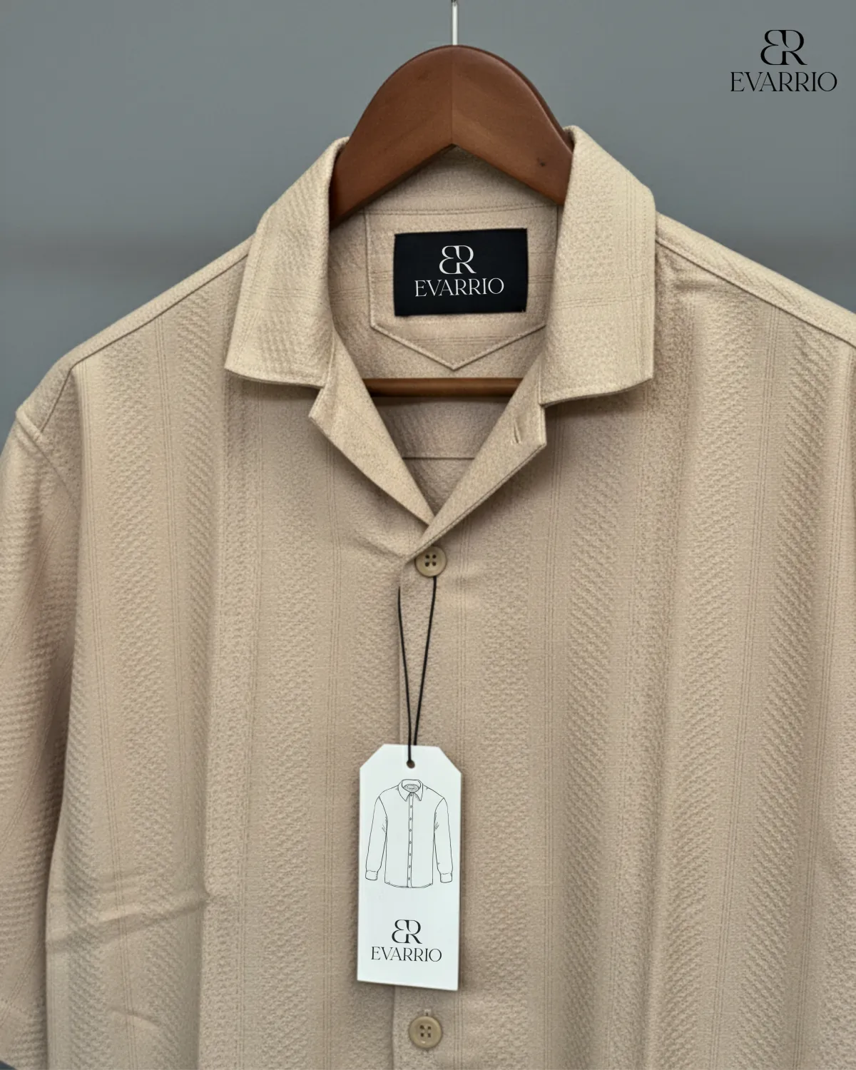 Evarrio "Urban Oasis" Cuban Collar Drop Shoulder Shirt - Image 1