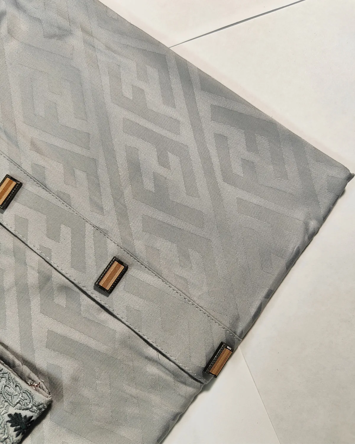Luxury Geometric Jacquard Panjabi with Bronze Bar Accents - Image 1