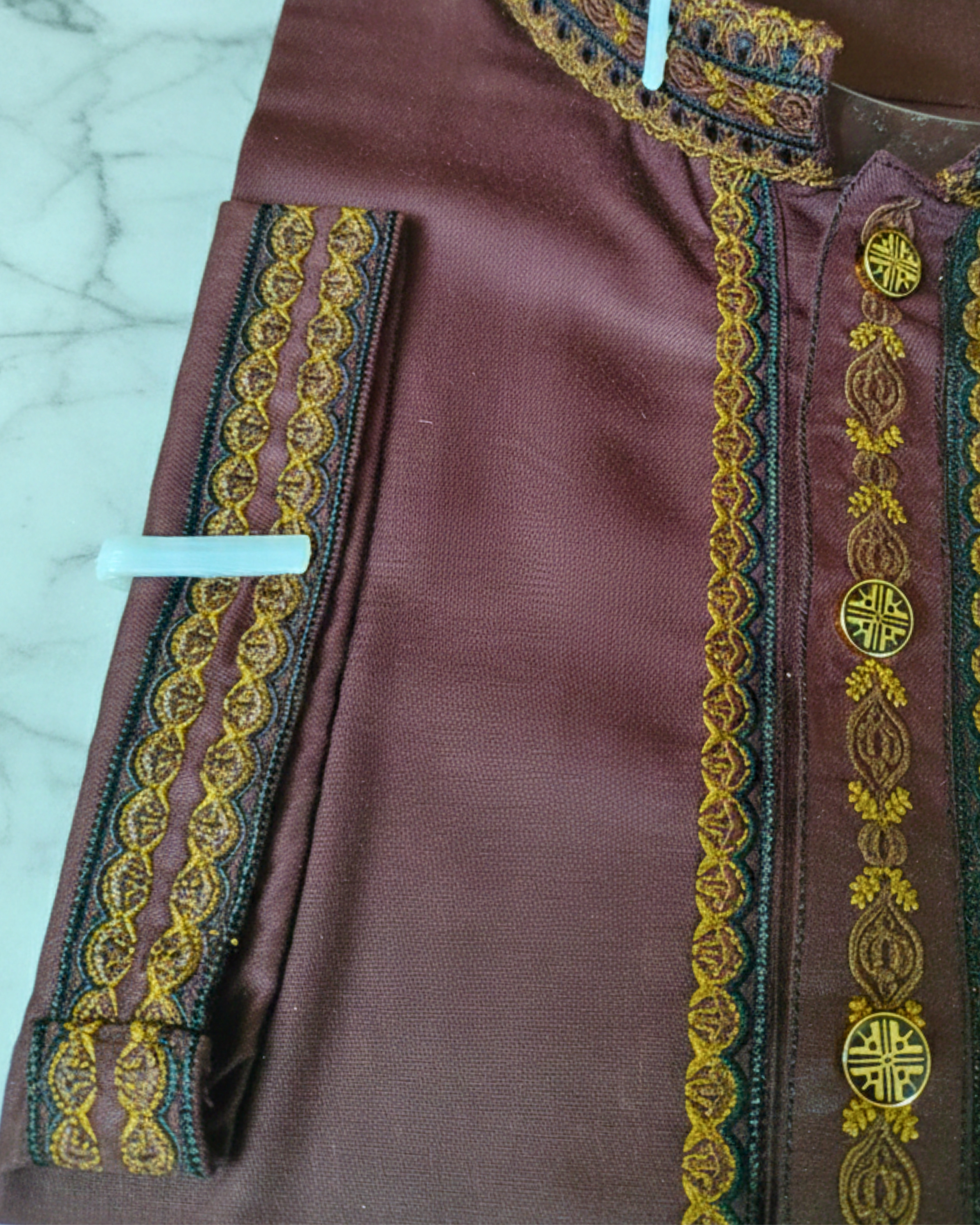 Evarrio Heritage Cocoa Brown Embroidered Pure Cotton Panjabi image 2