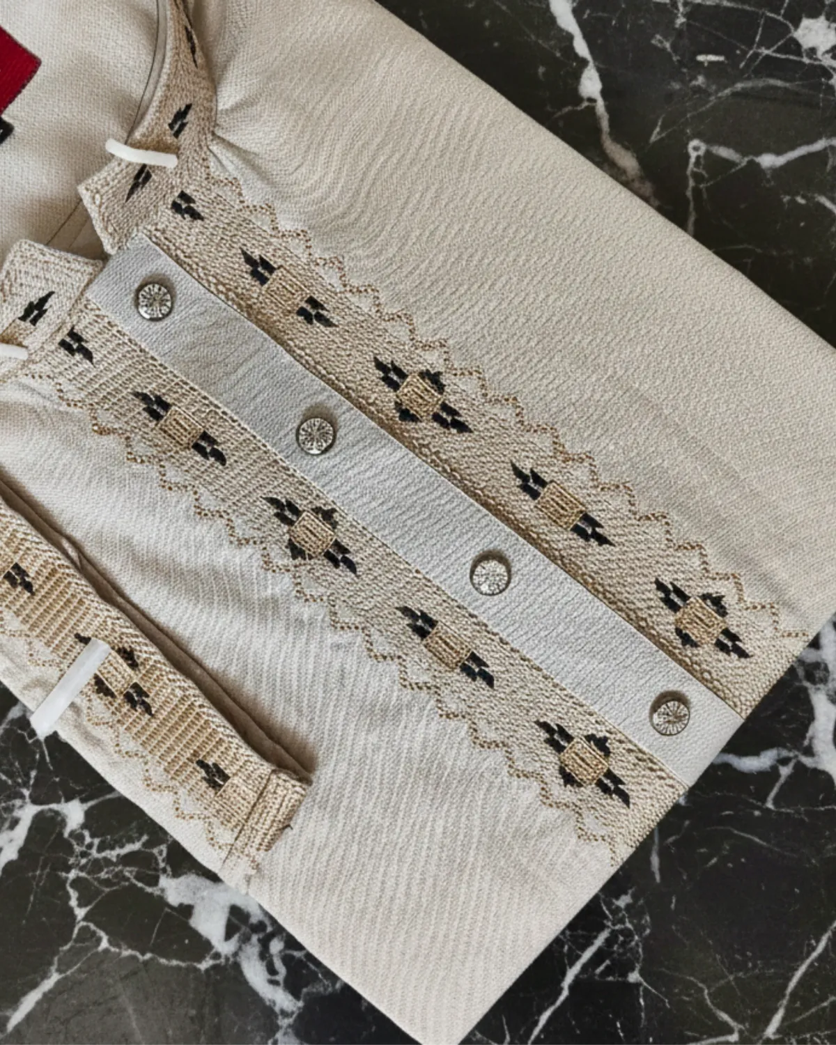 Evarrio Executive Cream Textured Pure Cotton Panjabi - Image 4