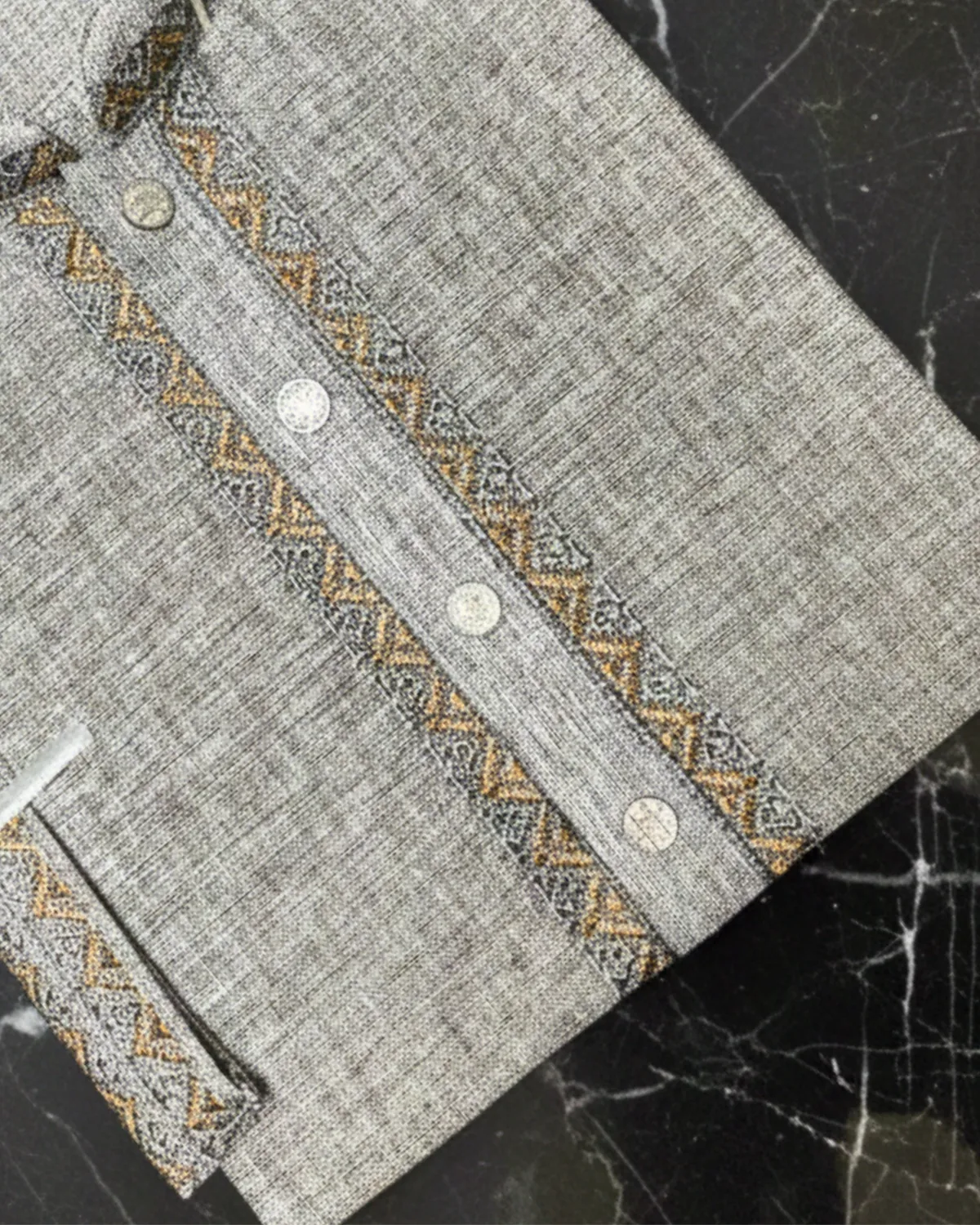 Evarrio "Titanium Heritage" Artisan Melange Pure Cotton Panjabi - Image 2