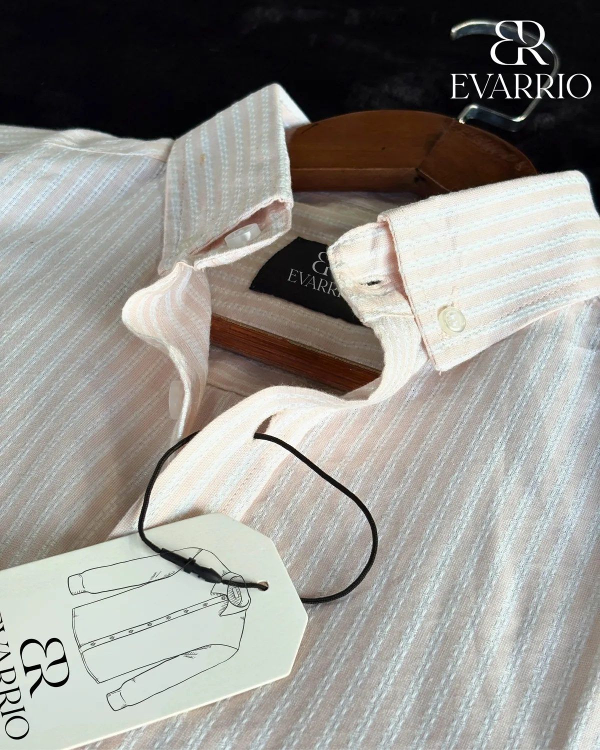 Evarrio "Peach Nectar" Elite Fine Cotton Striped Shirt - Image 2