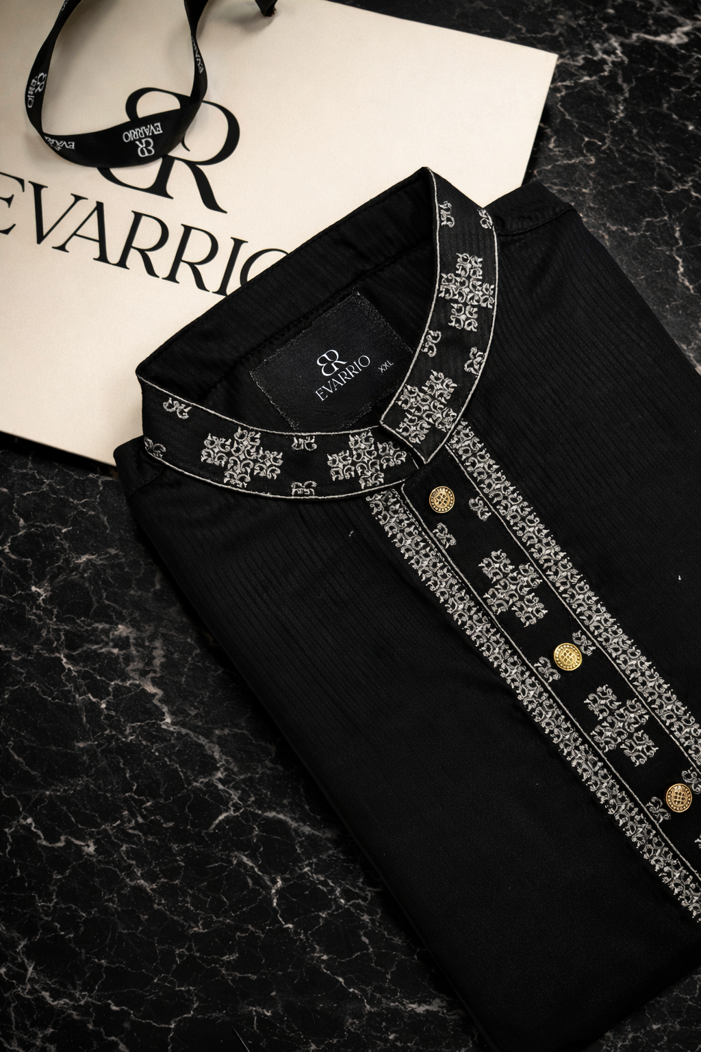 Evarrio Luxury Black Embroidered Panjabi image 1