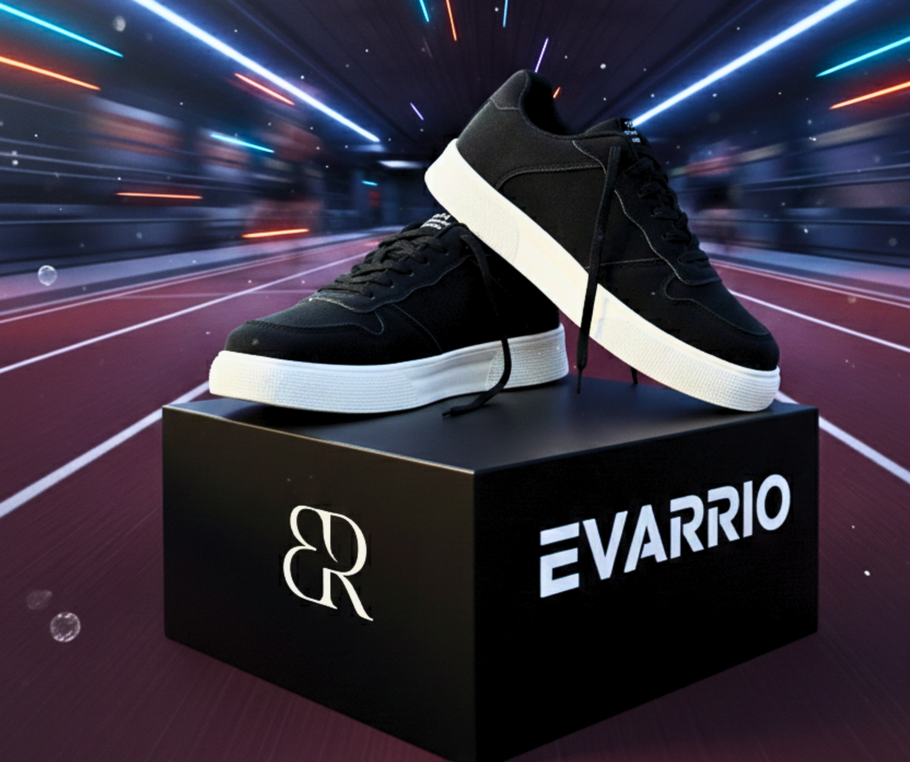 EVARRIO Premium Matte Black Sneakers image 1