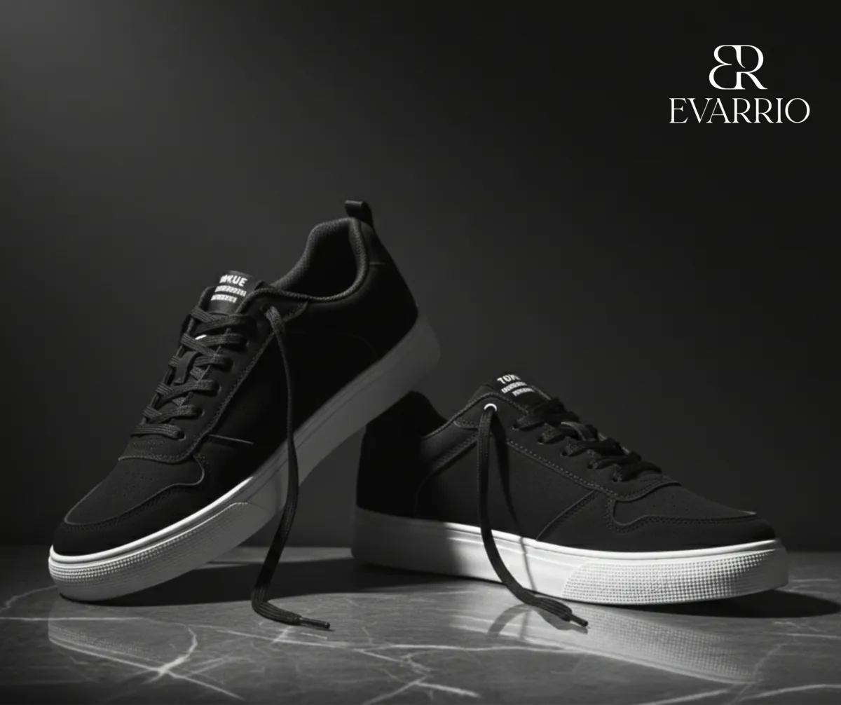 EVARRIO Premium Matte Black Sneakers - Image 2