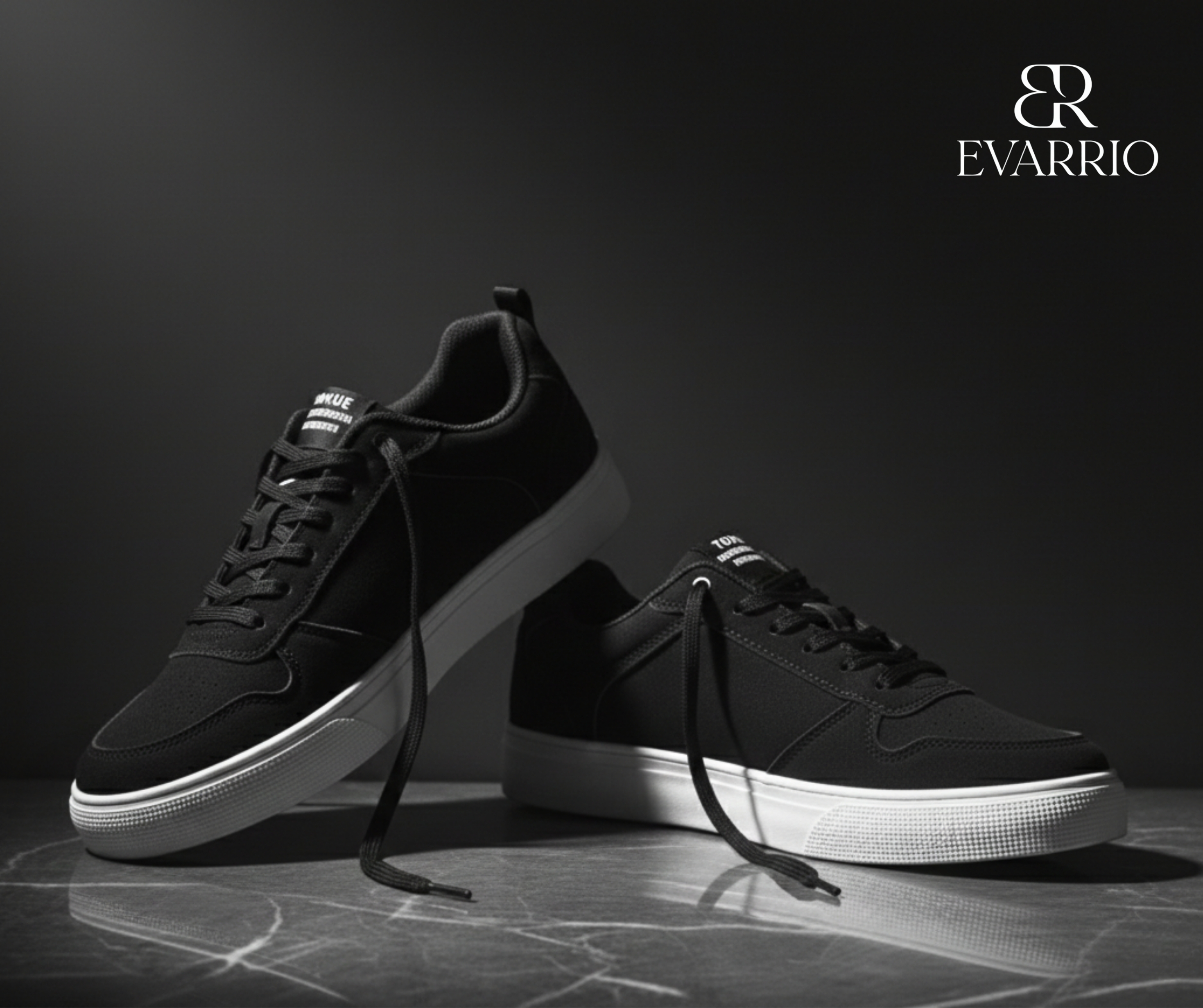 EVARRIO Premium Matte Black Sneakers image 2