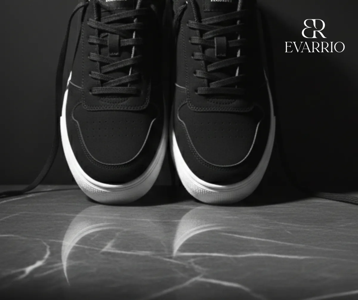 EVARRIO Premium Matte Black Sneakers - Image 4