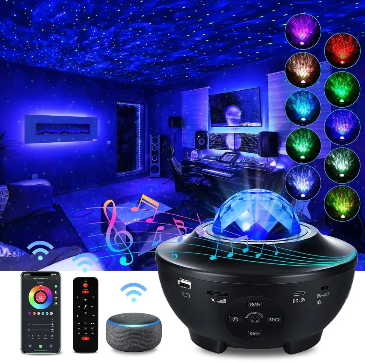 🔥 Transform Your Room into a Galaxy! 🌌 ✨ Galaxy Projector Starry Sky LED Night Light with Bluetooth Speaker