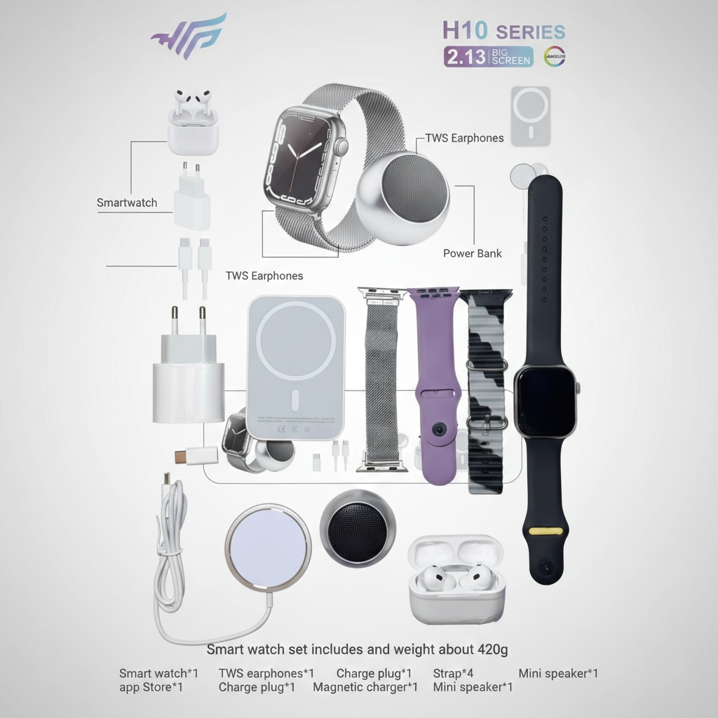 H10 Series Smart Watch Combo