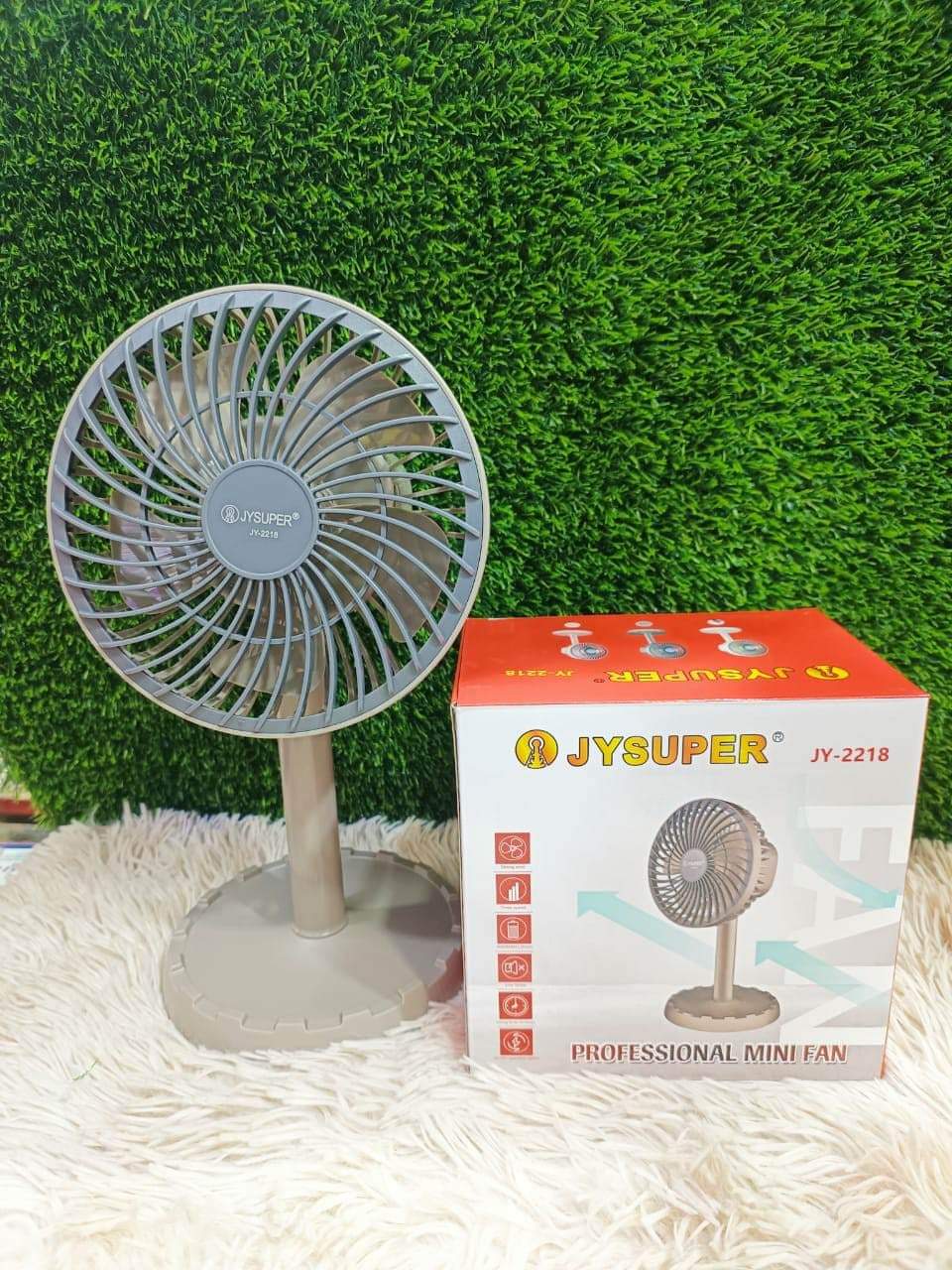 JYSUPER Rechargeable Multicolor Portable Mini Table Fan - (JY-2218)