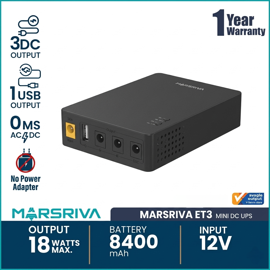 MARSRIVA ET3 8400mAh Smart Mini DC UPS