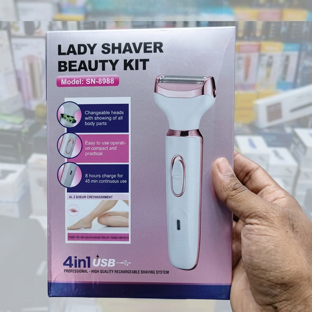 Lady Shaver Beauty Kit 4-in-1 Rechargeable Grooming Kit SN-8866