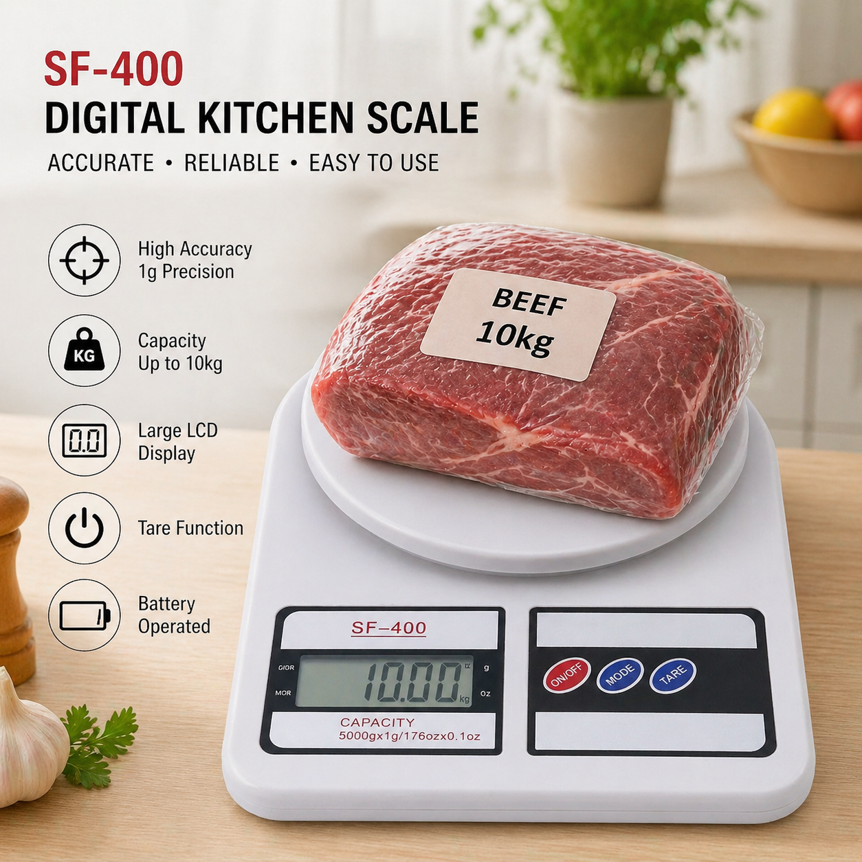 Digital Electronic Kitchen Scale - (SF-400)