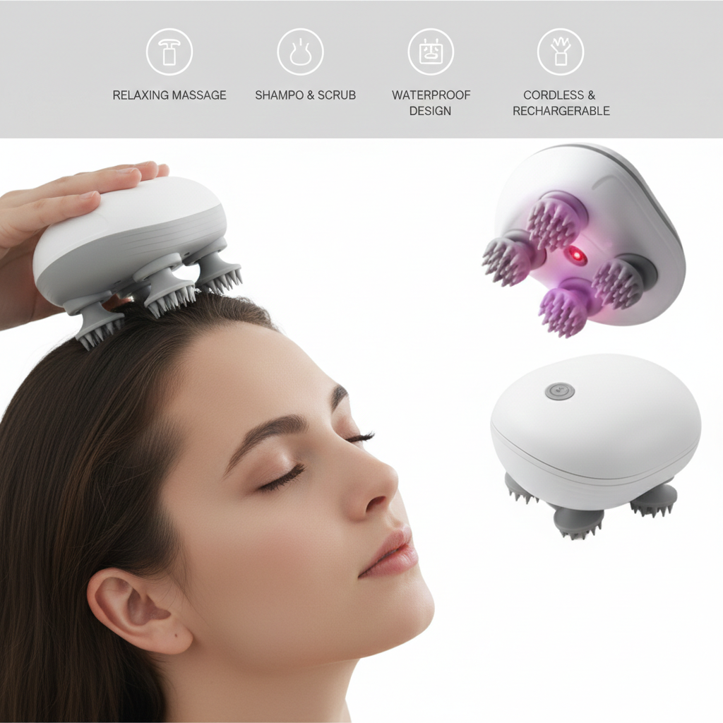 Electric Scalp, Body, Head Massager for Relax Hair Growth Deep Clean For Pet & Human