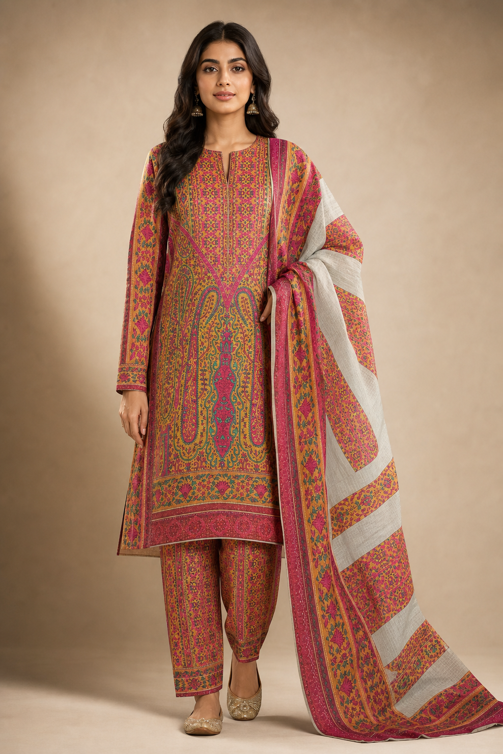 3-PC Pakistani Inspired Dori Cotton Premium Collection | 002 - Image 2